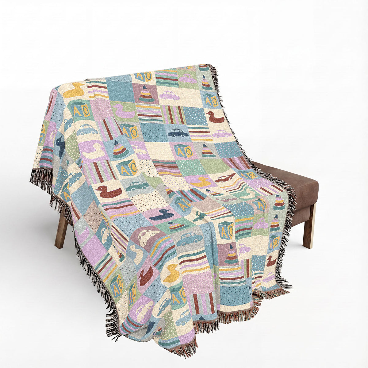 Pastel Playtime Baby Patchwork Woven Blanket