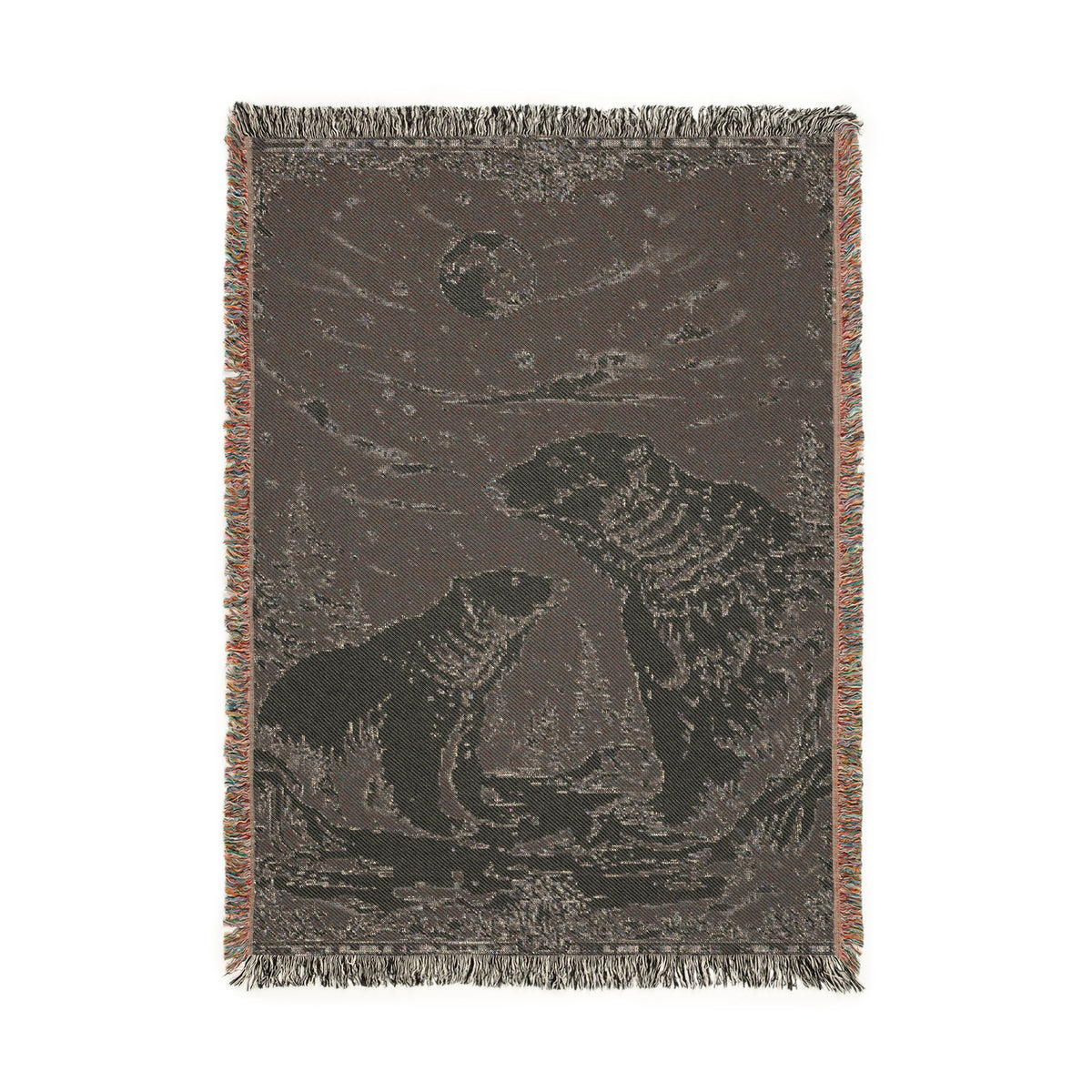 Polar Bear Family Woven Blanket - Cozy Arctic Night Throw