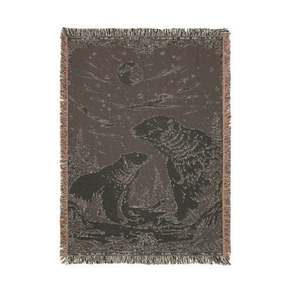 Polar Bear Family Woven Blanket - Cozy Arctic Night Throw