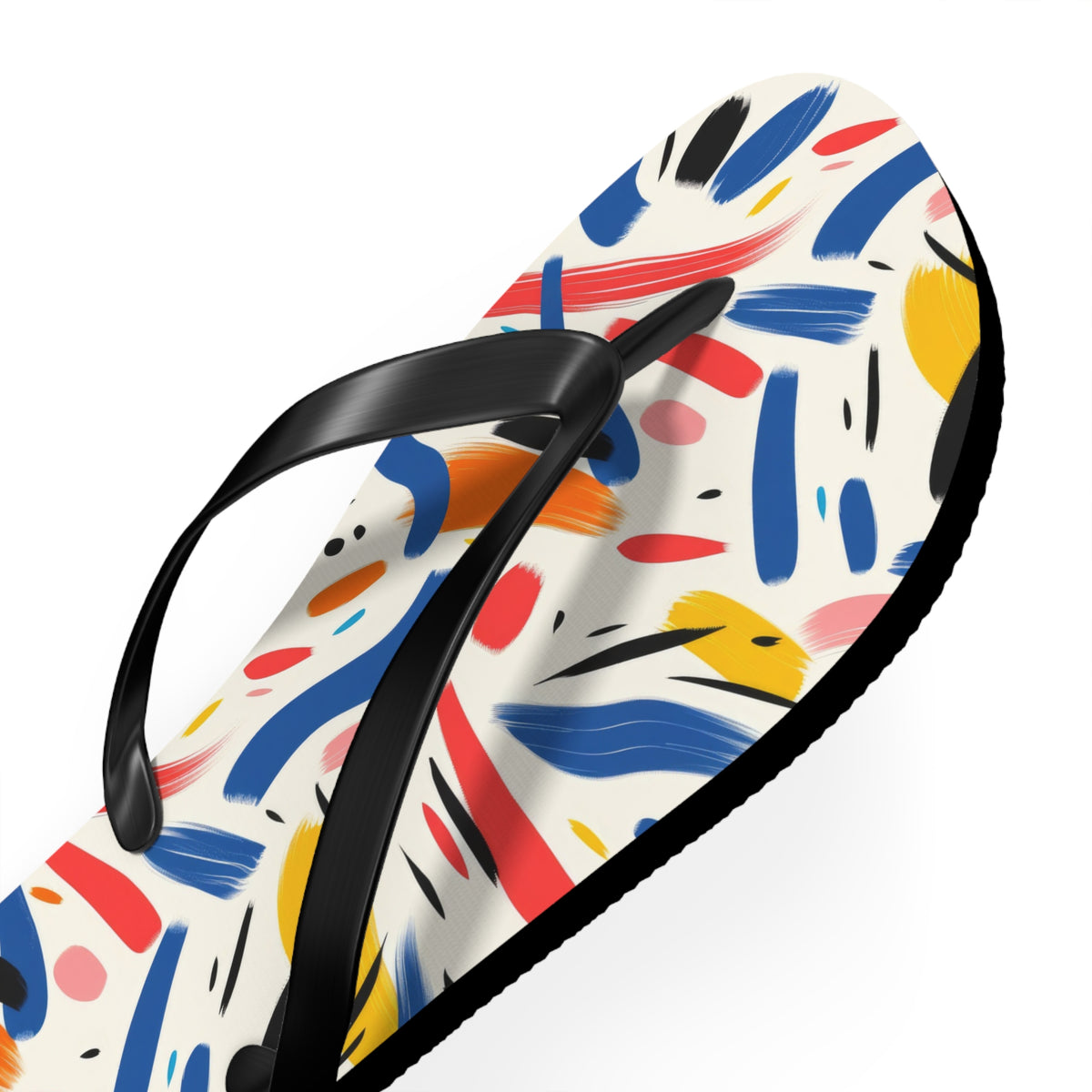 Abstract Brushstroke Modern Flip Flops — Contemporary Artistic Summer Sandals