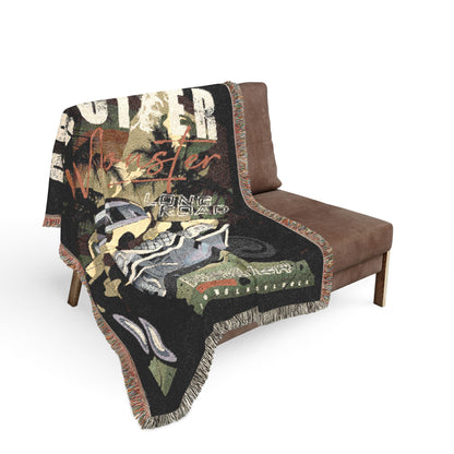Mountain Cruiser Monster Truck Cotton Woven Throw Blanket