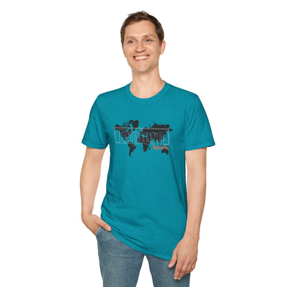 Explore World Map Adventure Graphic Tee: Urban Street Style & Travel T-Shirt