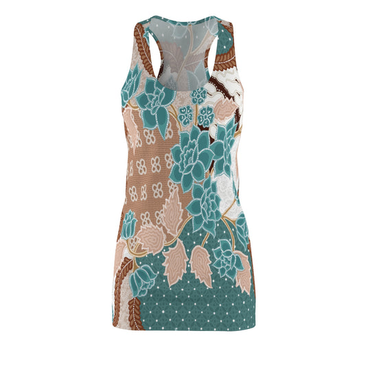 Earthy Teal Paisley Racerback Dress