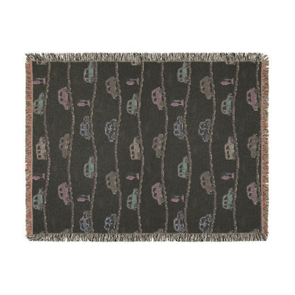 Whimsical Road Trip Cars & Traffic Woven Throw Blanket