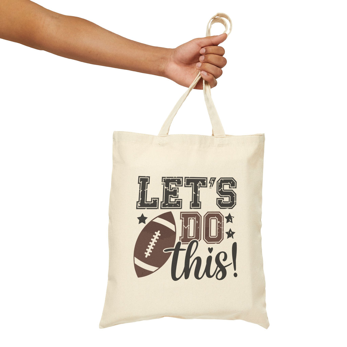 "Let's Do This!" Retro Football Sports Fan Cotton Canvas Tote Bag