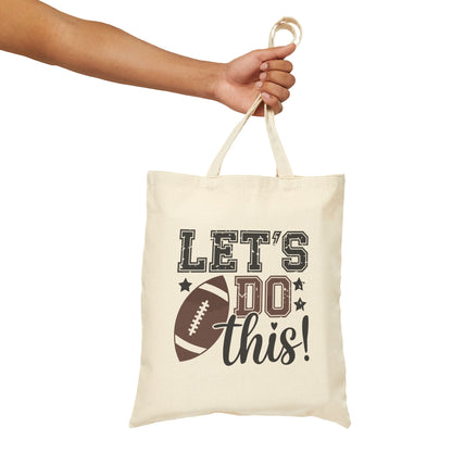 "Let's Do This!" Retro Football Sports Fan Cotton Canvas Tote Bag