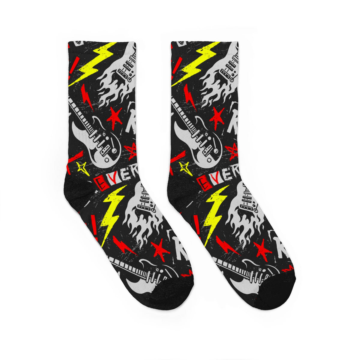 Rock & Electric Guitar Cushioned Crew Socks