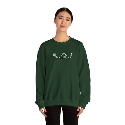 Realtor House Key Pen Line Art White Embroidered Sweatshirt