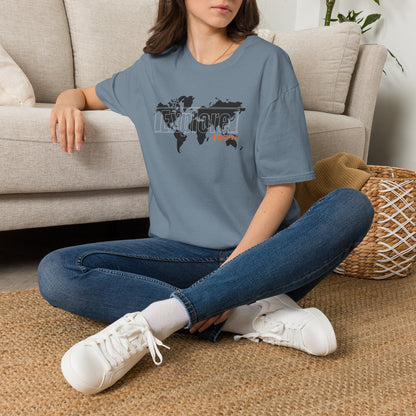 Explore World Map Adventure Graphic Tee: Urban Street Style & Travel T-Shirt