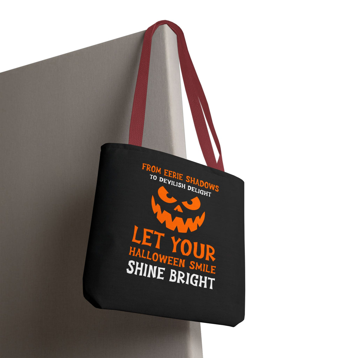 Halloween Pumpkin Tote Bag — "Let Your Halloween Smile Shine Bright"