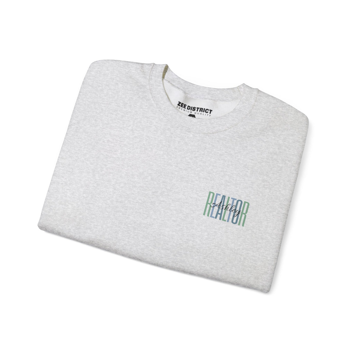 Personalized Realtor Retro Stacked Text Graphic Sweatshirt | Custom Name Real Estate Crewneck