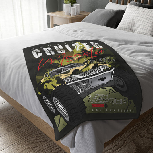 Mountain Cruiser Monster Off-Roader Velveteen Plush Blanket (Two-sided print)