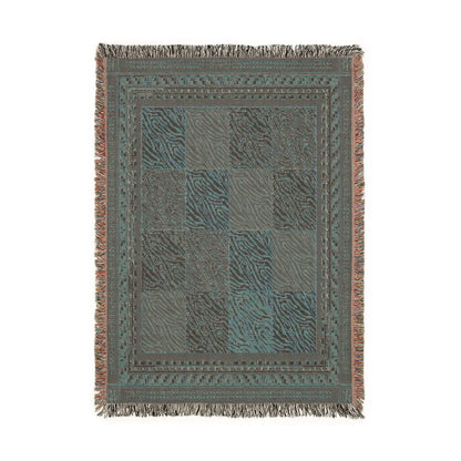 Crimson Patchwork Zebra Cotton Woven Throw Blanket