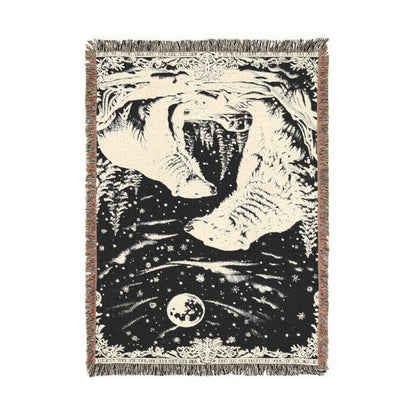 Polar Bear Family Woven Blanket - Cozy Arctic Night Throw