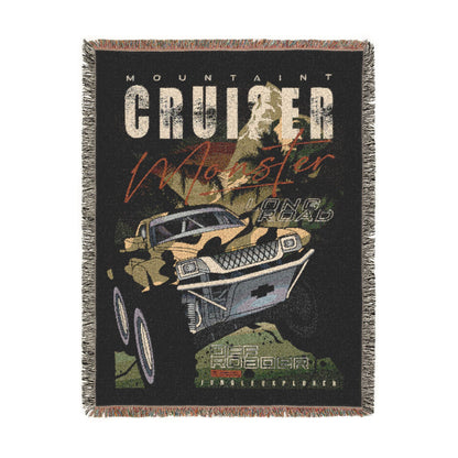 Mountain Cruiser Monster Truck Cotton Woven Throw Blanket