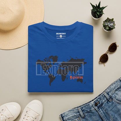 Explore World Map Adventure Graphic Tee: Urban Street Style & Travel T-Shirt