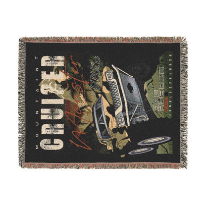 Mountain Cruiser Monster Truck Cotton Woven Throw Blanket