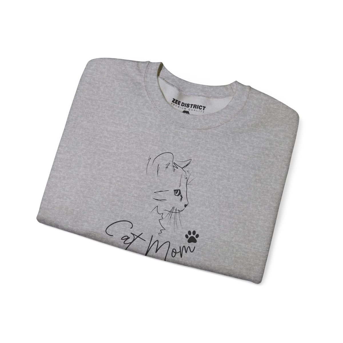 Cat Mom Line Art Minimalist Graphic Sweatshirt | Cute Feline Lover Pullover