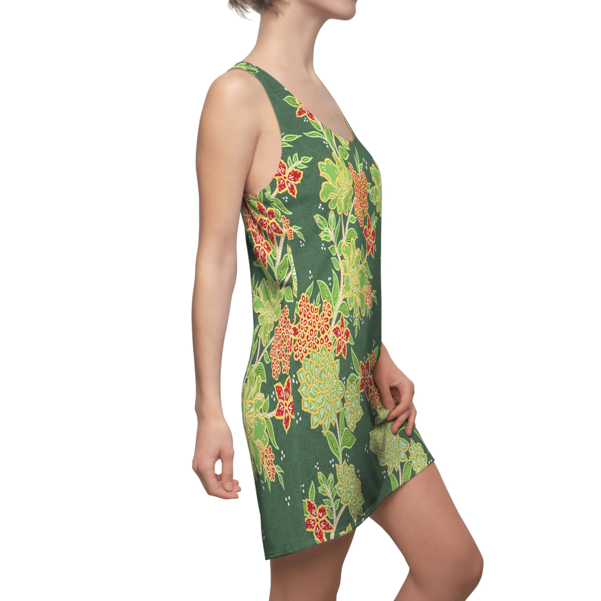 Green Floral Racerback Dress | Comfort Sports Dress
