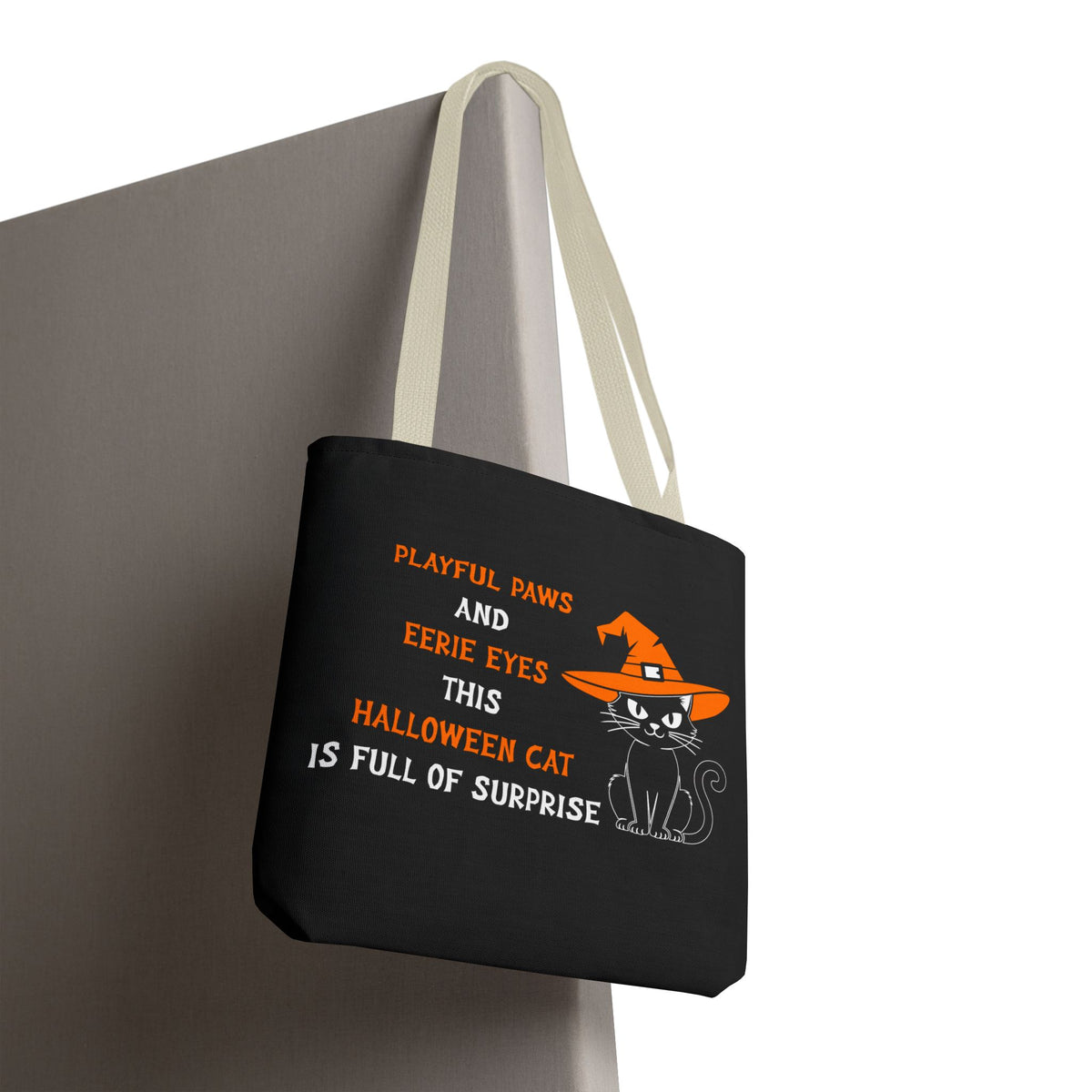 Halloween Cat Tote Bag — "Playful Paws and Eerie Eyes" Trick-or-Treat Reusable Shopper