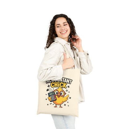 "Accountant Chick" Funny Accounting Bird Cotton Canvas Tote Bag