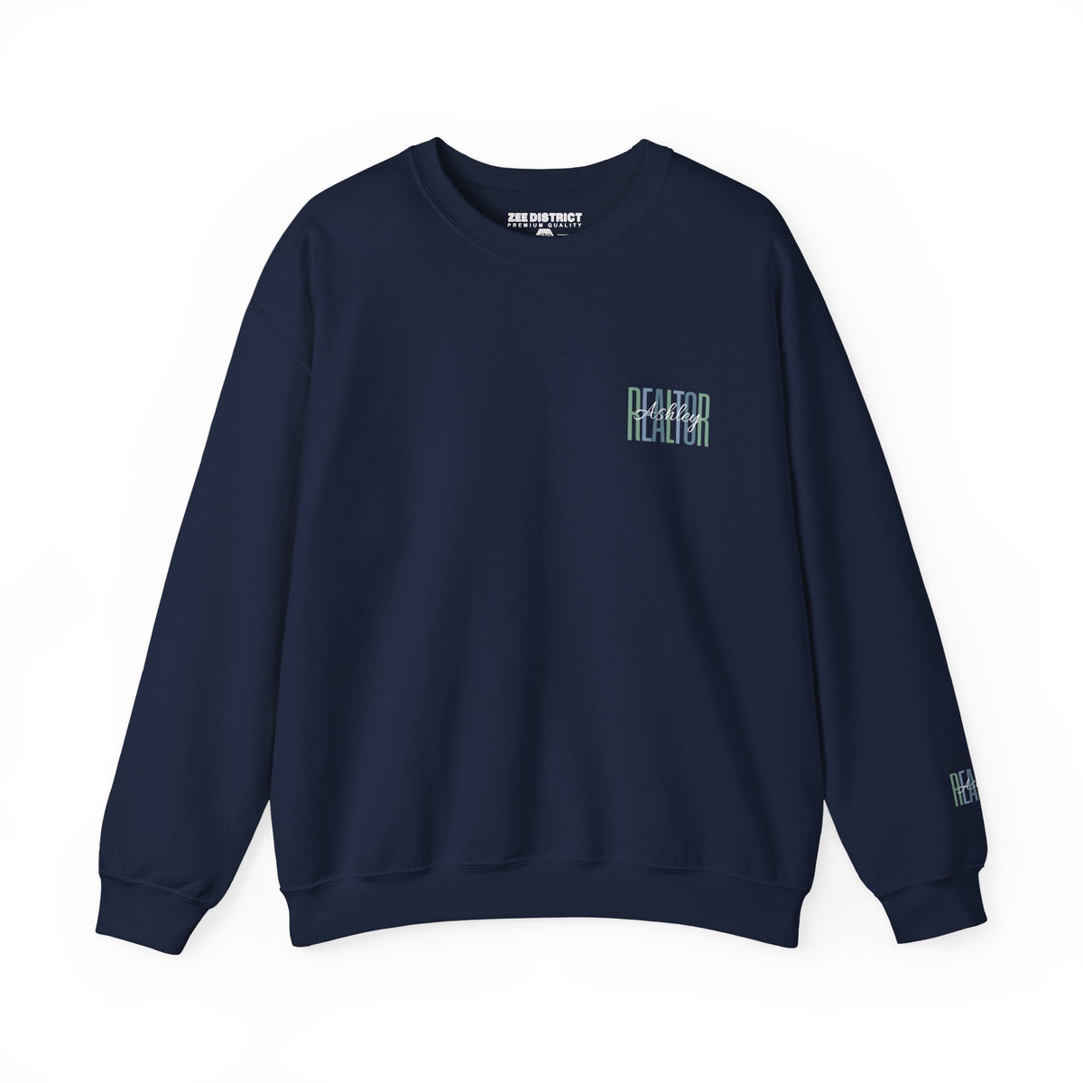 Personalized Realtor Retro Stacked Text Graphic Sweatshirt | Custom Name Real Estate Crewneck