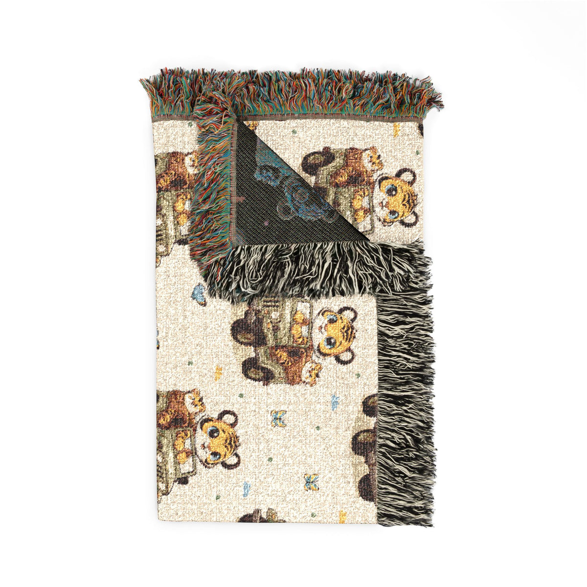 Adventures Safari Tiger Jeeps Woven Throw Blanket