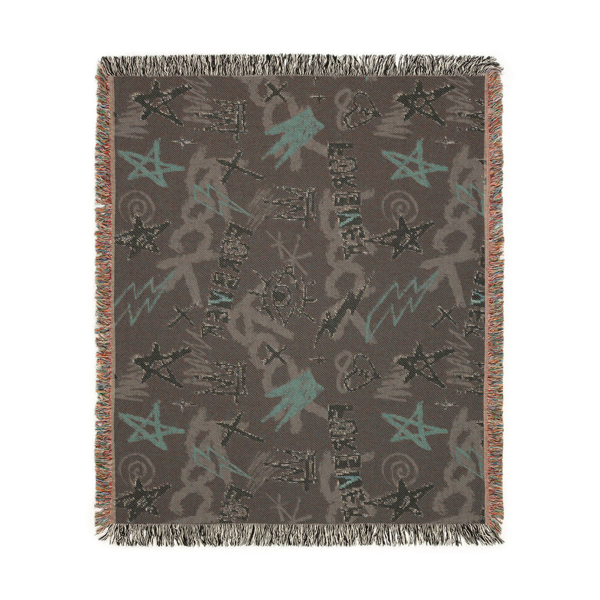 Rock Forever Grunge Graffiti Woven Blanket