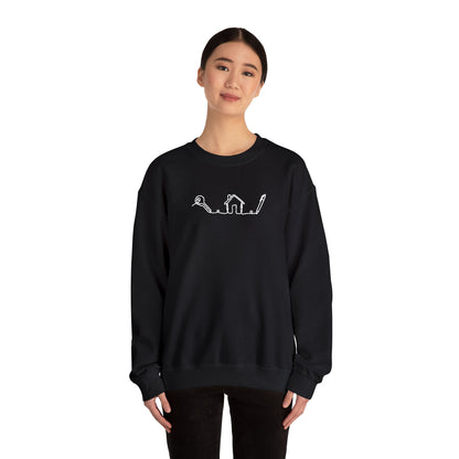 Realtor House Key Pen Line Art White Embroidered Sweatshirt