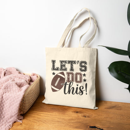 "Let's Do This!" Retro Football Sports Fan Cotton Canvas Tote Bag
