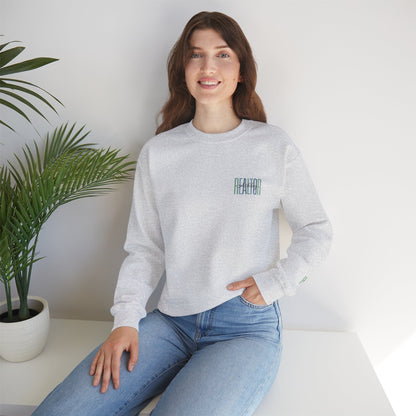 Personalized Realtor Retro Stacked Text Graphic Sweatshirt | Custom Name Real Estate Crewneck