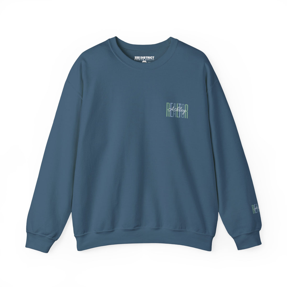 Personalized Realtor Retro Stacked Text Graphic Sweatshirt | Custom Name Real Estate Crewneck