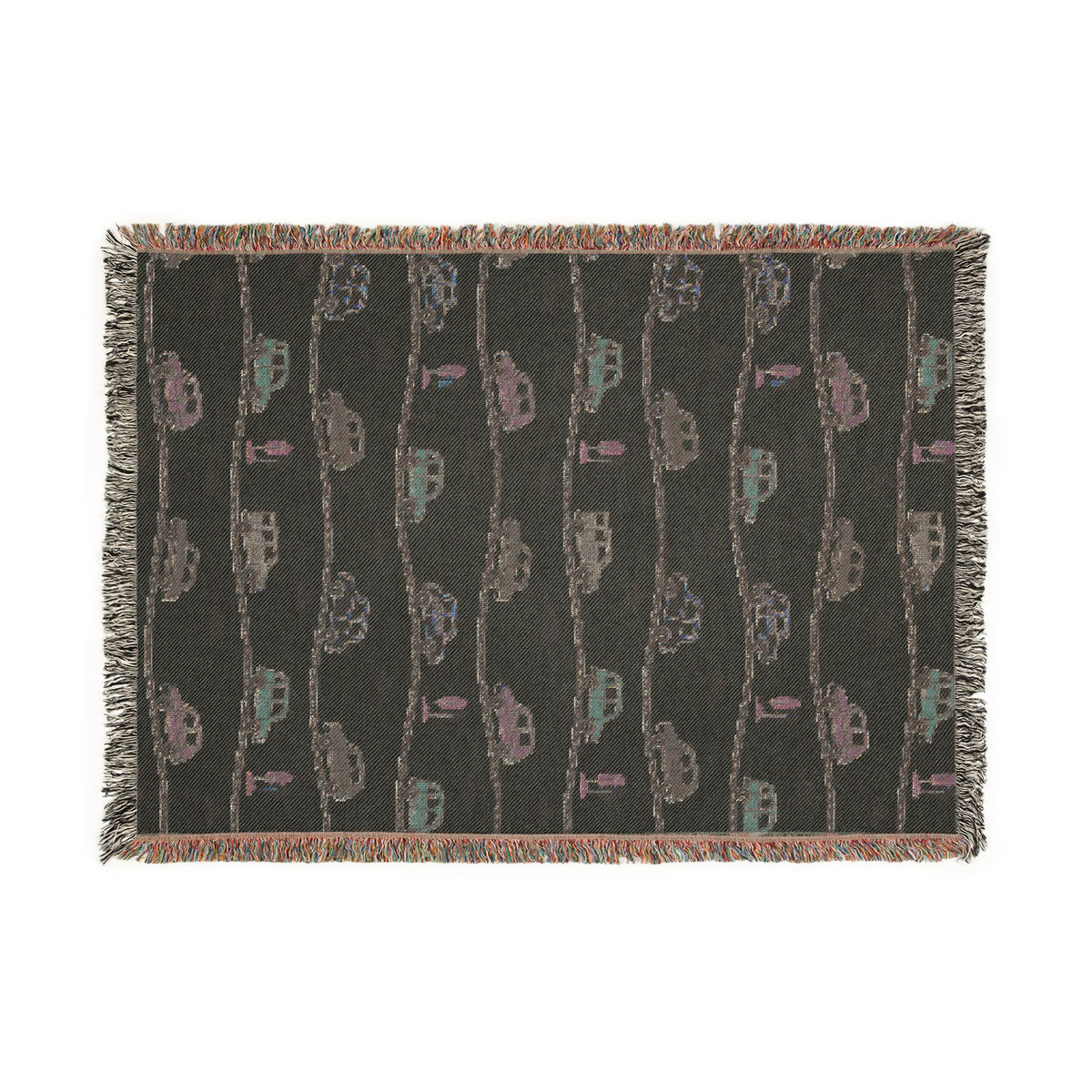 Whimsical Road Trip Cars & Traffic Woven Throw Blanket