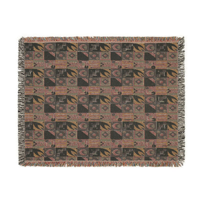 Coastal Geometric Cotton Woven Throw Blanket