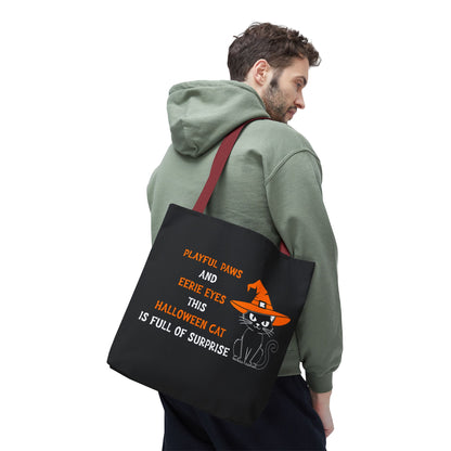 Halloween Cat Tote Bag — "Playful Paws and Eerie Eyes" Trick-or-Treat Reusable Shopper