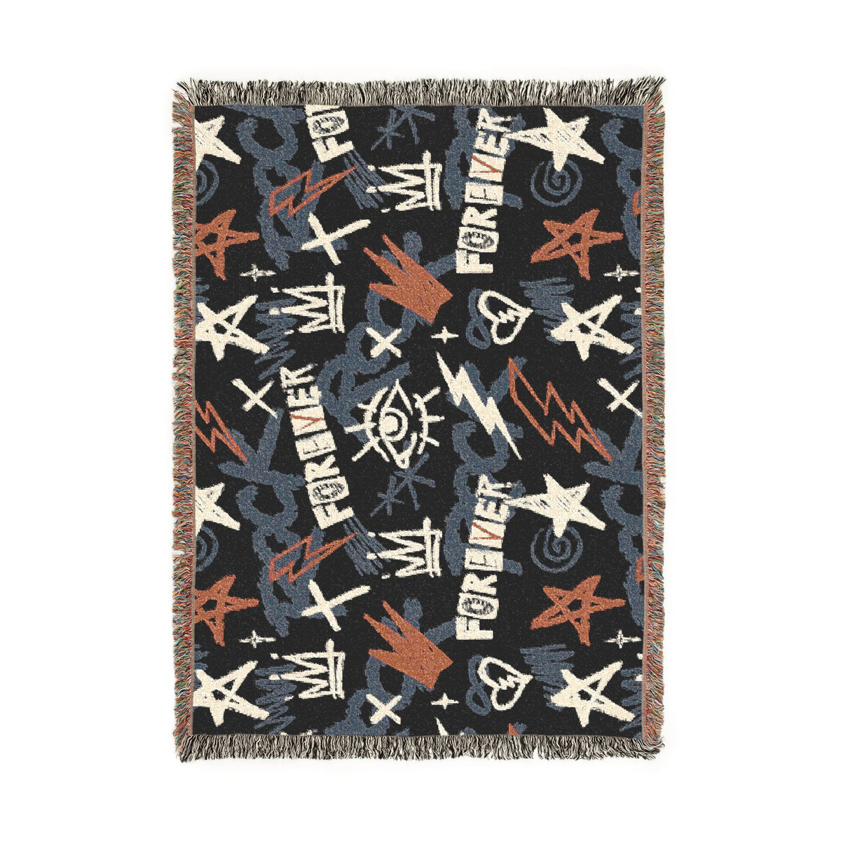 Rock Forever Grunge Graffiti Woven Blanket