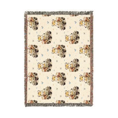Adventures Safari Tiger Jeeps Woven Throw Blanket