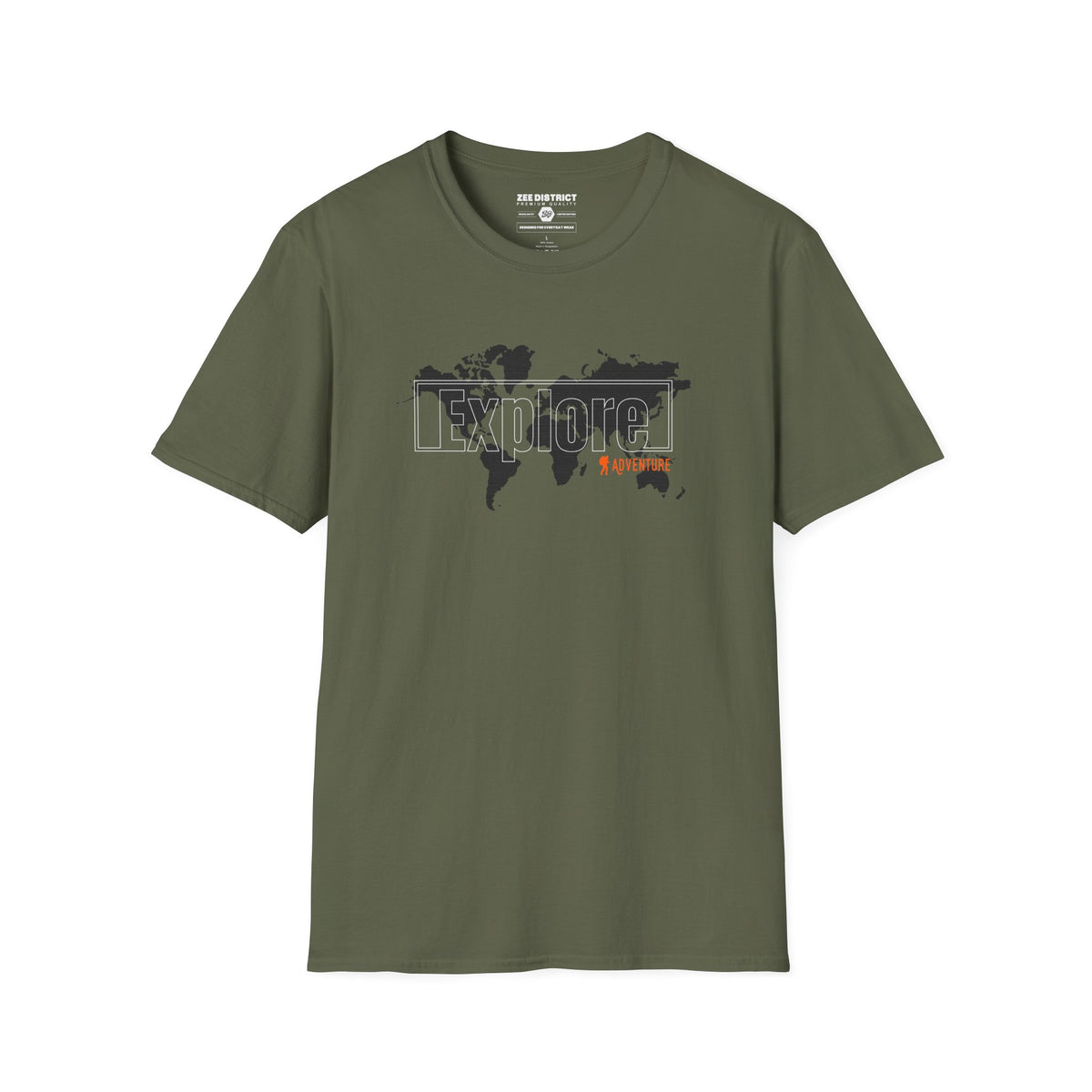 Explore World Map Adventure Graphic Tee: Urban Street Style & Travel T-Shirt