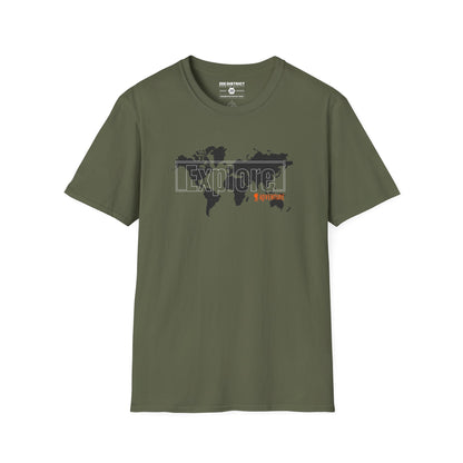 Explore World Map Adventure Graphic Tee: Urban Street Style & Travel T-Shirt
