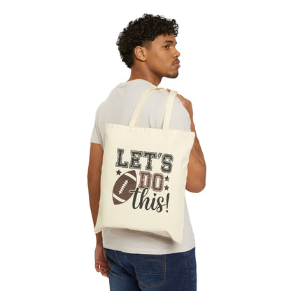 "Let's Do This!" Retro Football Sports Fan Cotton Canvas Tote Bag