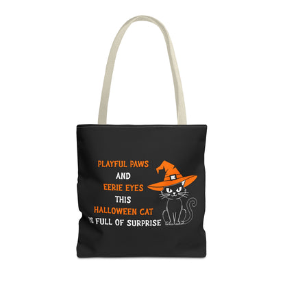 Halloween Cat Tote Bag — "Playful Paws and Eerie Eyes" Trick-or-Treat Reusable Shopper