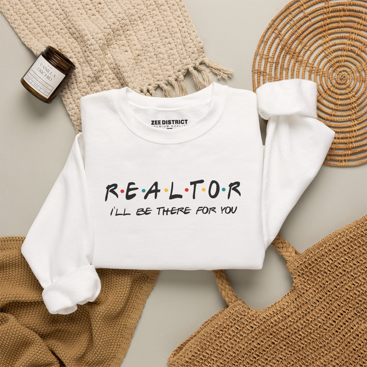 Realtor Friends TV Show Black Typography Graphic Sweatshirt
