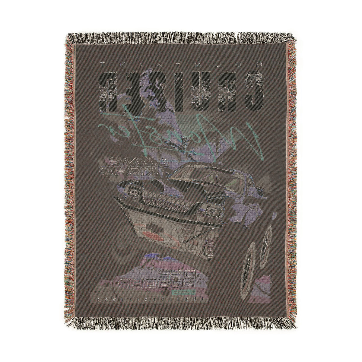 Mountain Cruiser Monster Truck Cotton Woven Throw Blanket