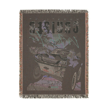 Mountain Cruiser Monster Truck Cotton Woven Throw Blanket
