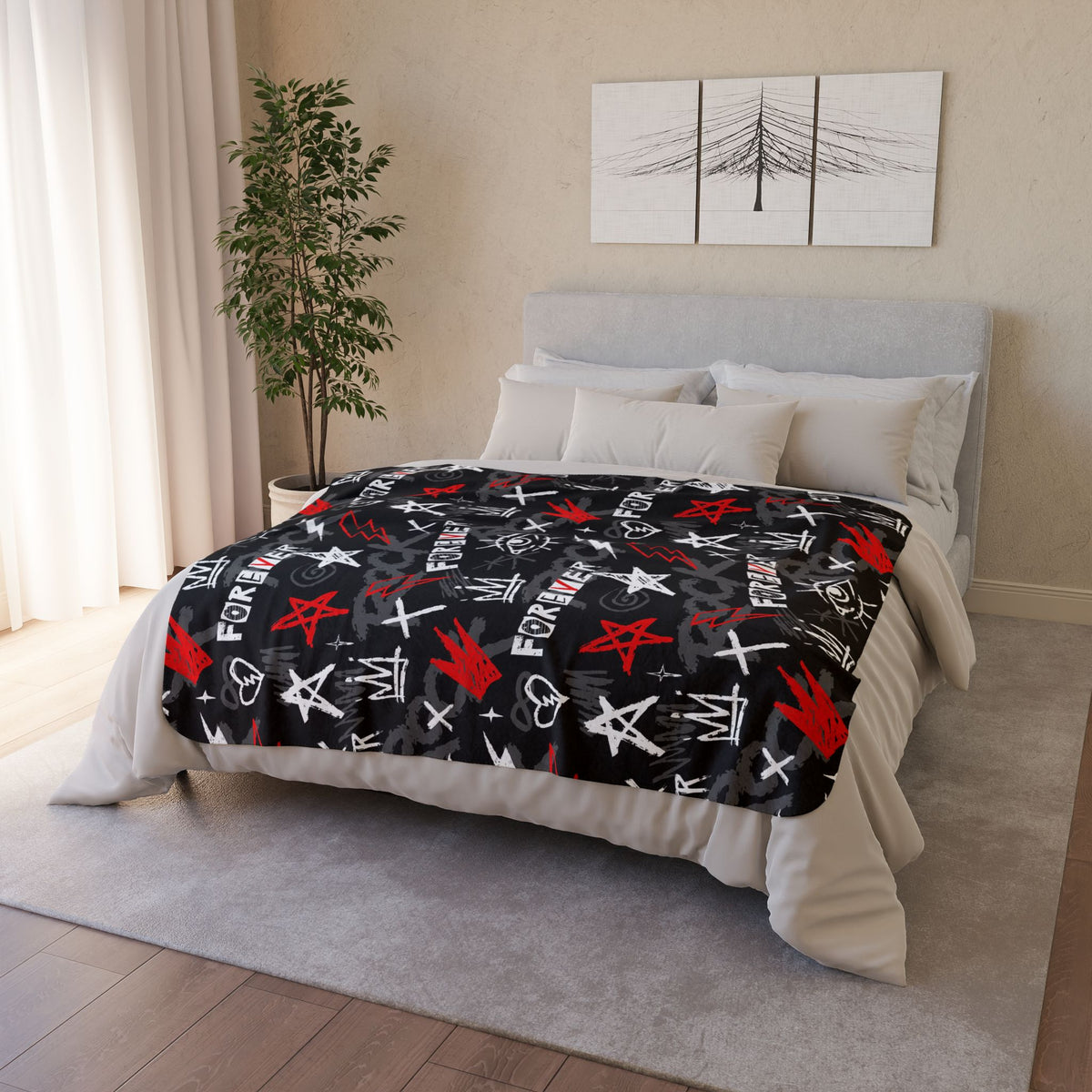 Punk Rock Forever Fleece Sherpa Blanket