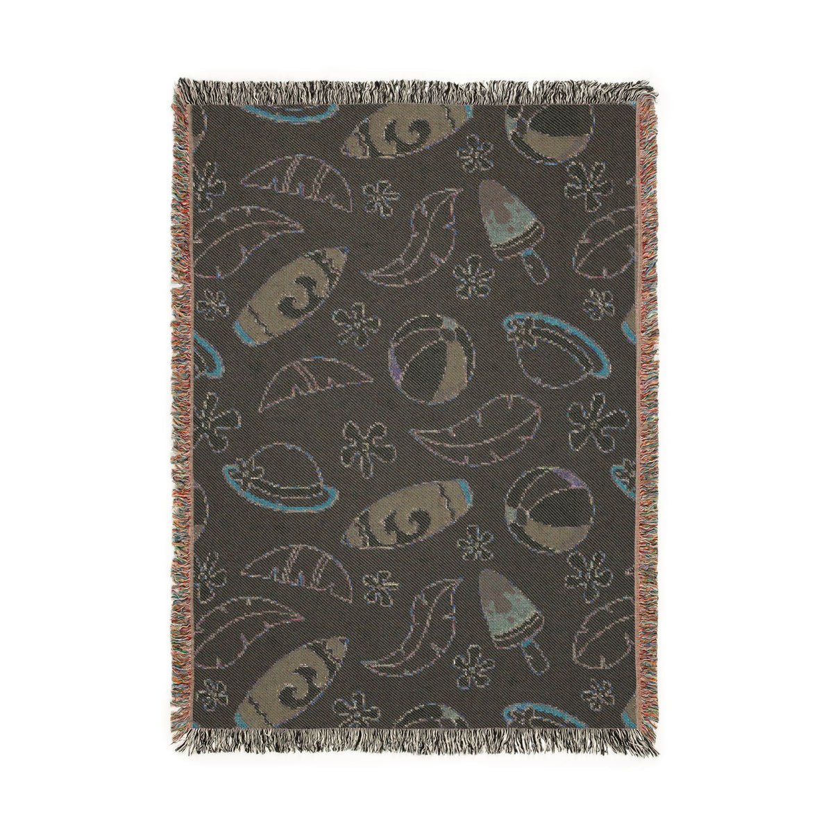 Sunny Surf & Summer Vibes Woven Throw Blanket