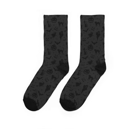 Spooky Night Silhouette Halloween Cushioned Crew Socks
