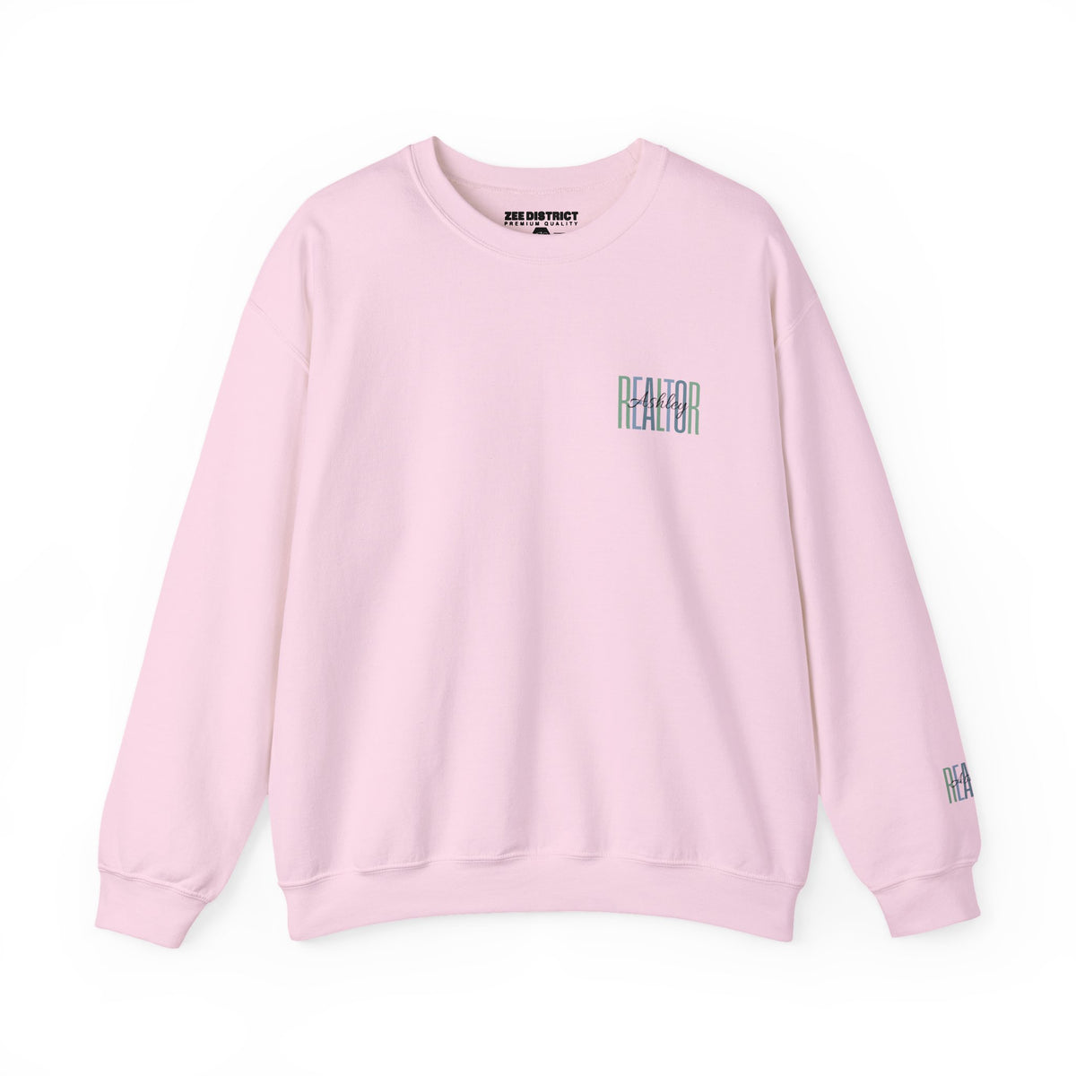 Personalized Realtor Retro Stacked Text Graphic Sweatshirt | Custom Name Real Estate Crewneck