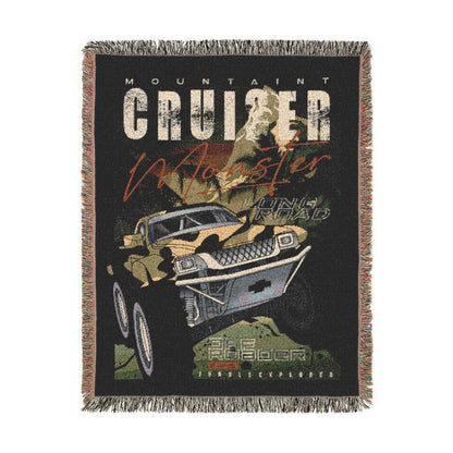 Mountain Cruiser Monster Truck Cotton Woven Throw Blanket