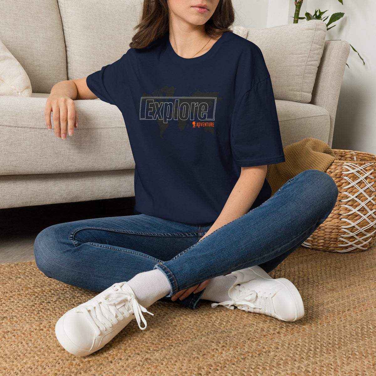 Explore World Map Adventure Graphic Tee: Urban Street Style & Travel T-Shirt